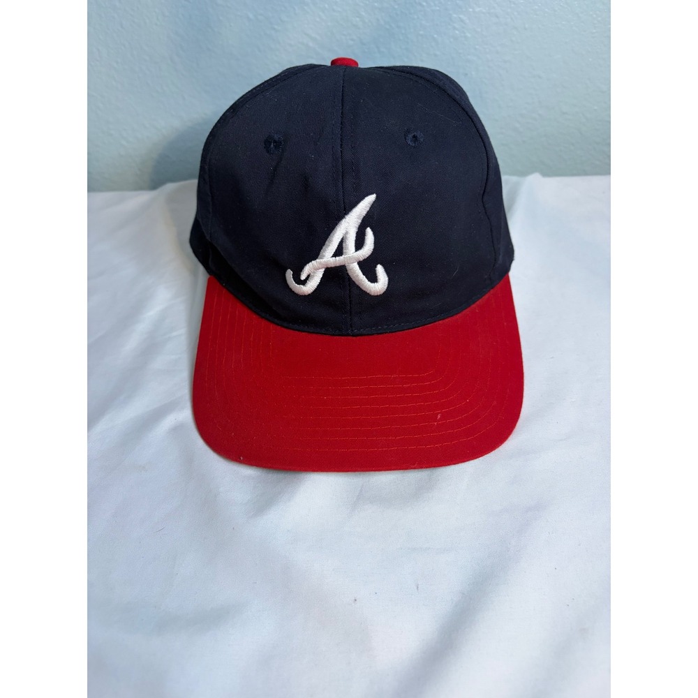 Vintage Atlanta Braves Hat Twins Enterprise Navy Red Snapback MLB Cap Mens OSFM